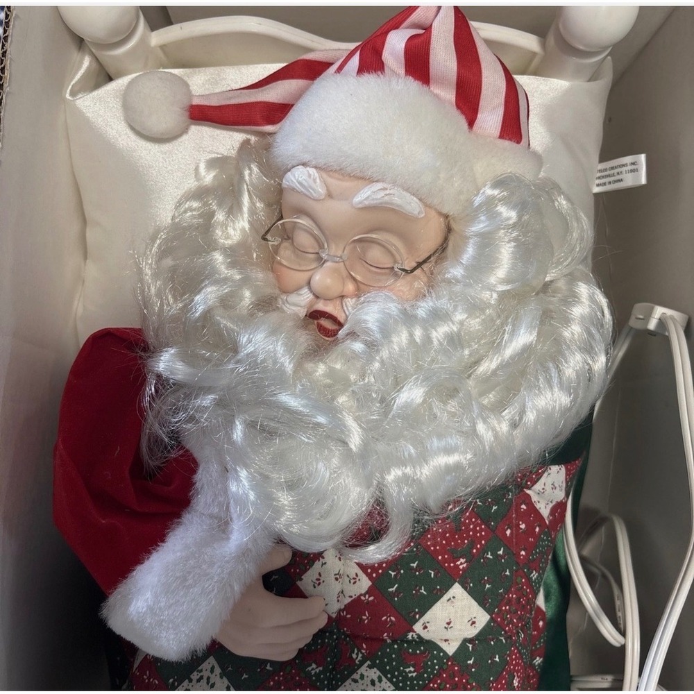 VTG Telco Motion-ettes Sleeping Santa 22" Animated Snoring Whistling Christmas